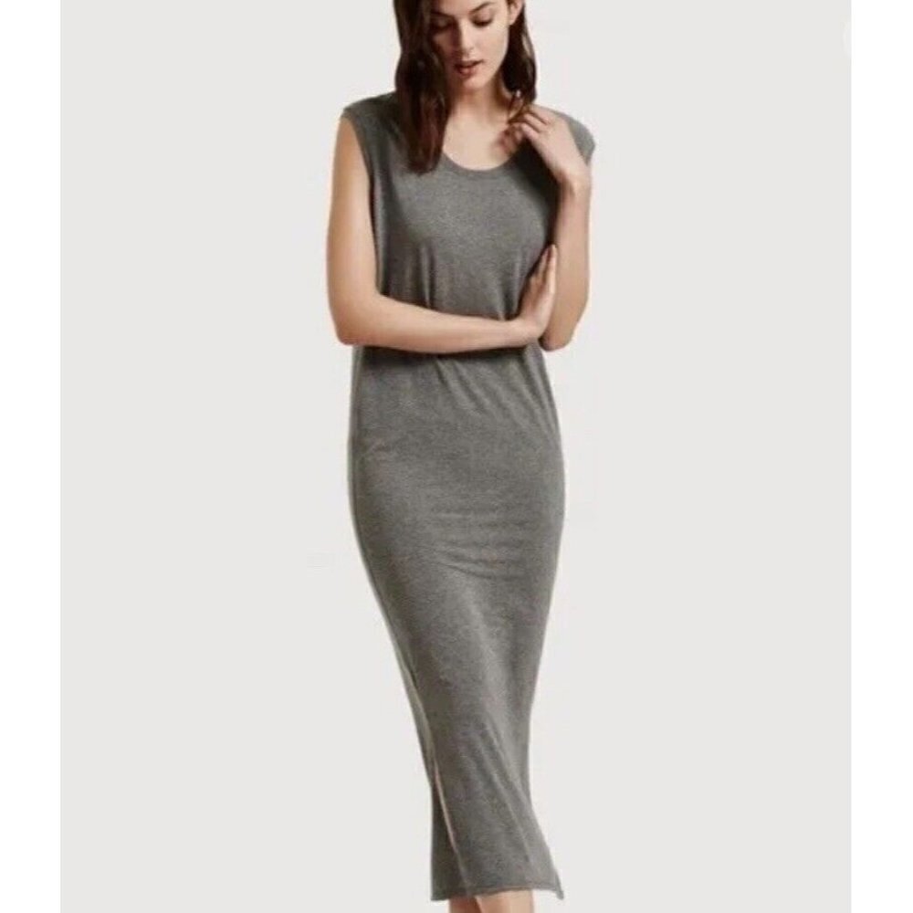 Kit And Ace Womens Casual Shirt Maxi Dress Gray Size 4 Cashmere Blend Beach